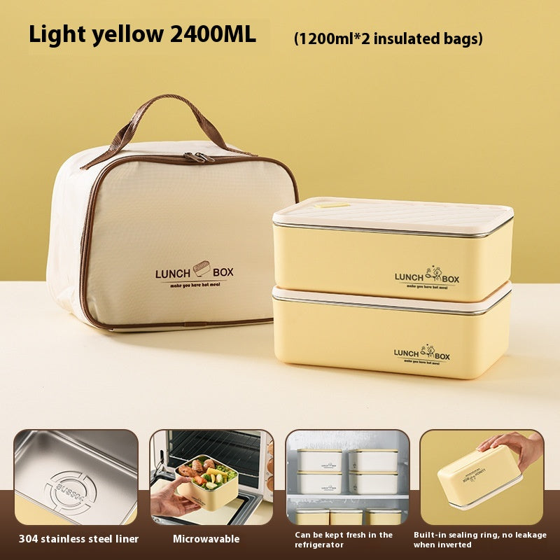 Stainless Steel Bento Lunch Box Set with Cover and Anti-Scald Feature