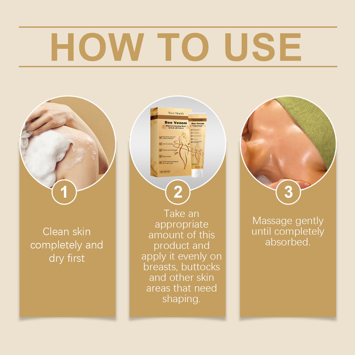 Firming Breast and Body Massage Cream - Moisturizing Skin Care Lotion