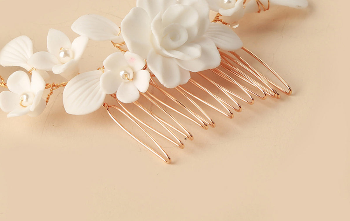 Ceramic Flower Headpiece For Women