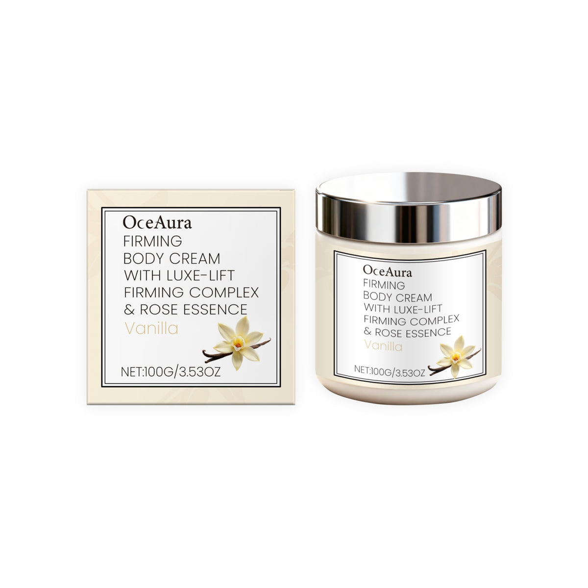 Vanilla Flavored Firming Body Cream - 100g Moisturizing Skin Care