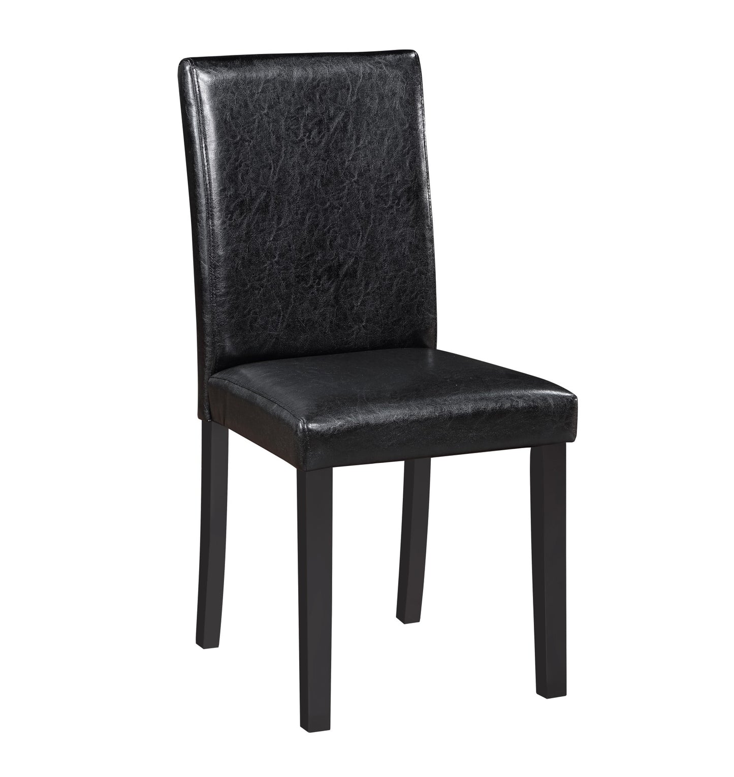 Black Padded Dining Chairs Set for 4 - Solid Rubber Wood