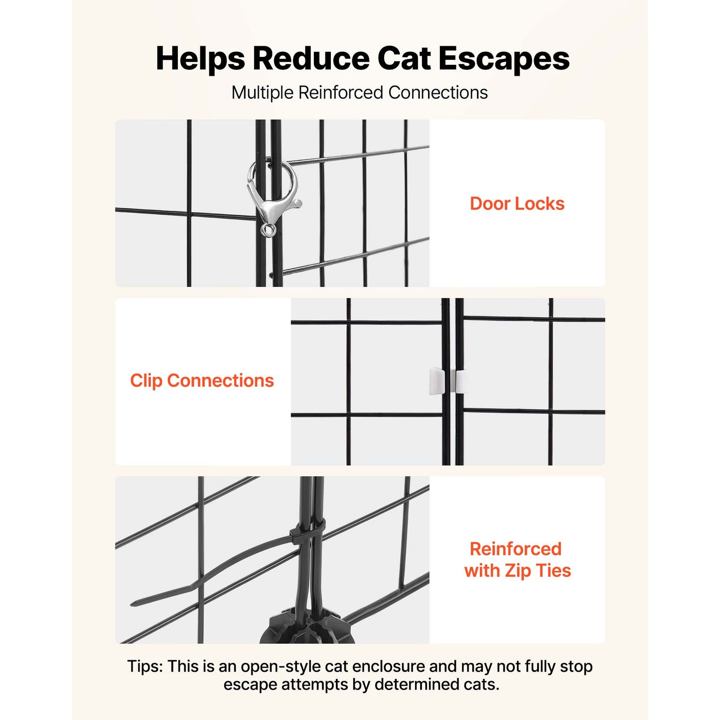 Large 3-Tier Indoor Cat Cage & Playpen - Metal Wire Exercise Enclosure for Cats & Small Animals