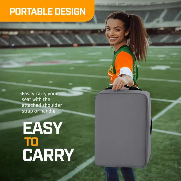 Portable Extra Thick Stadium Seat Cushion - 21x15 Inch Grey