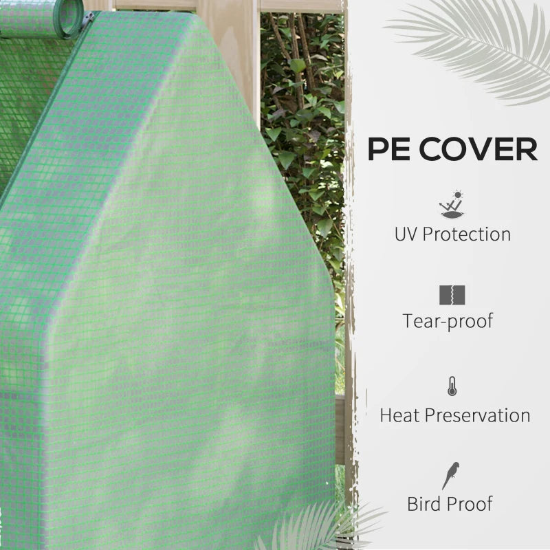 Galvanized Raised Garden Bed with Greenhouse Cover - 4ft x 3ft x 3ft, Patio Herb & Vegetable Grower