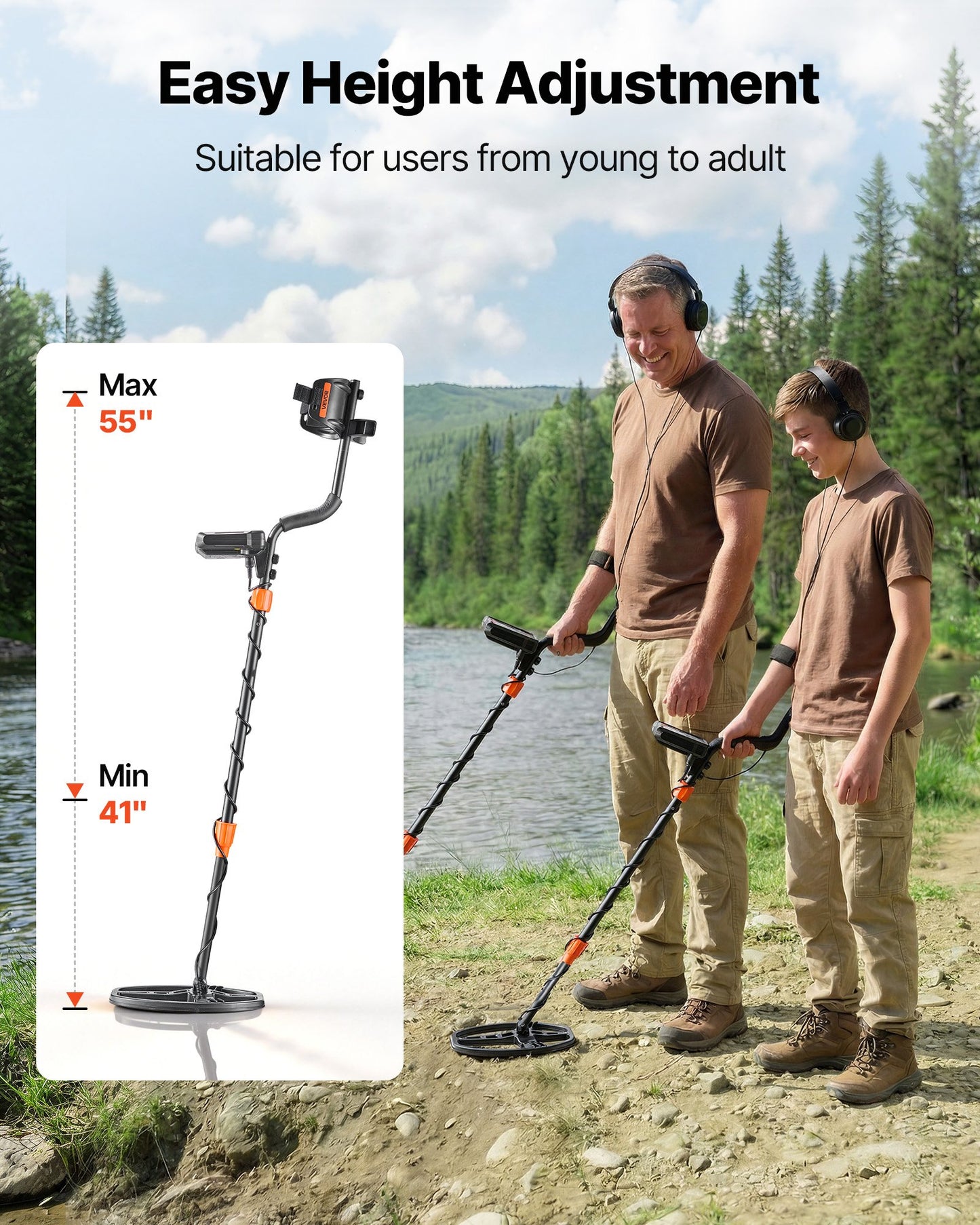 Professional 10-Inch Metal Detector for Gold & Treasure Hunting Waterproof IP68
