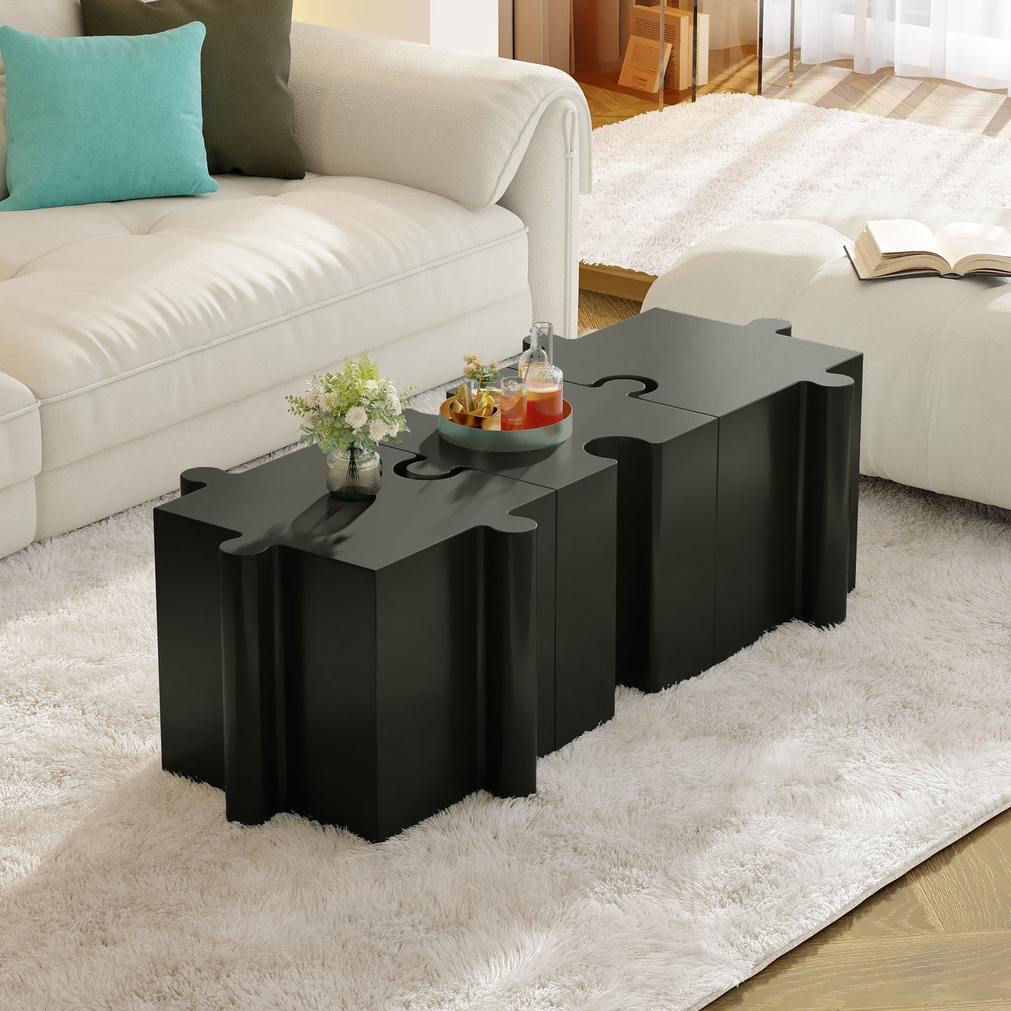 Puzzle Art Side Table, Modular Concave Edge MGO Table - Buy Singles