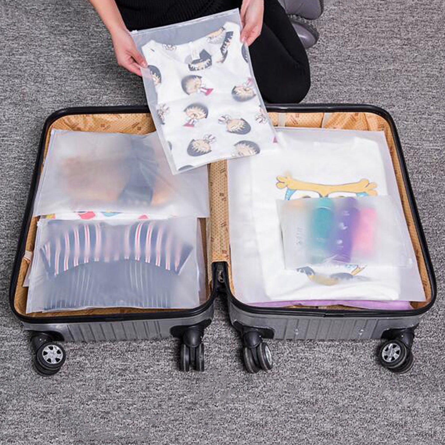 9Pcs Per Set Clothes Storage Bags Water-Resistant Travel Luggage