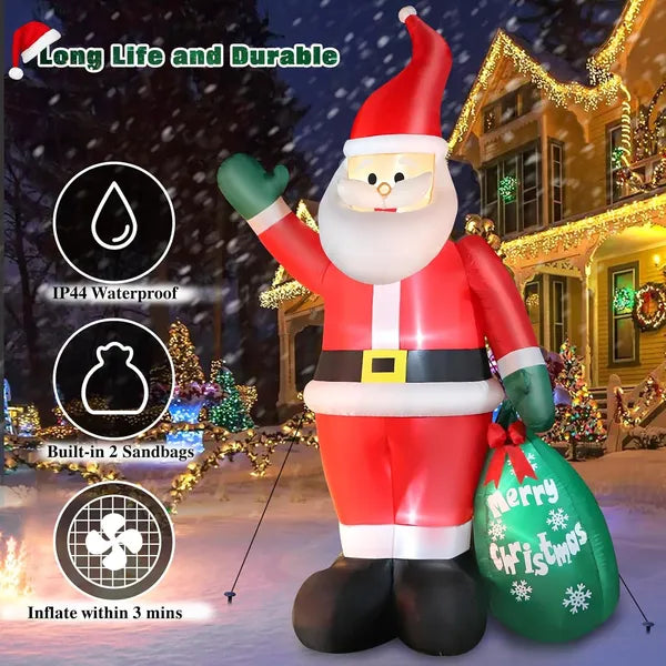 10 FT Christmas Inflatable Santa Claus Decoration with LED Lights