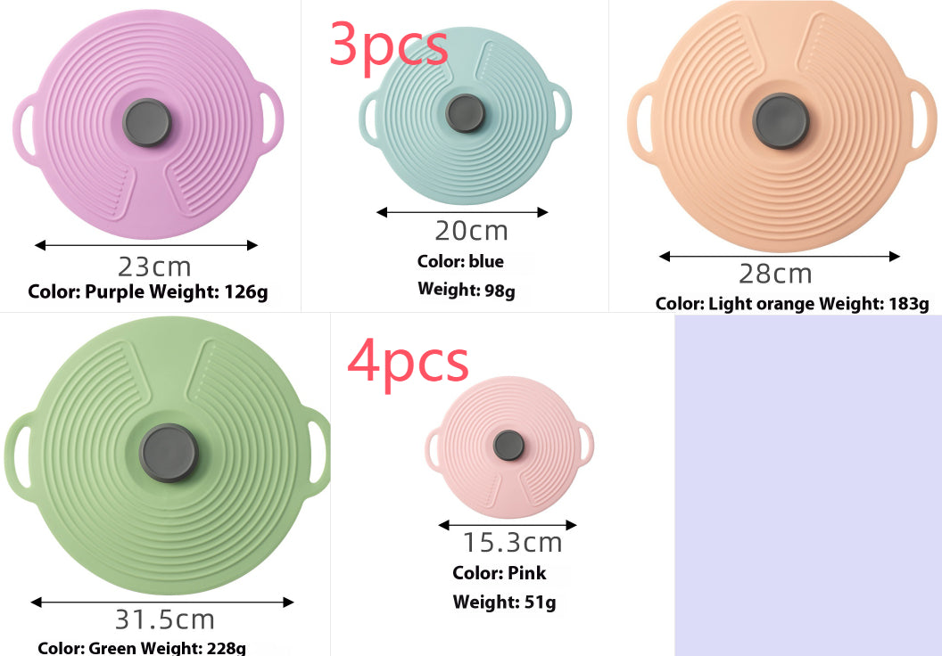 Silicone Food Cover Set - Spill-Proof, Airtight, Reusable Pot Lids 15-31cm