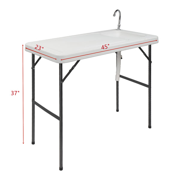 Folding Outdoor Fishing Table with Sink - Portable & Durable