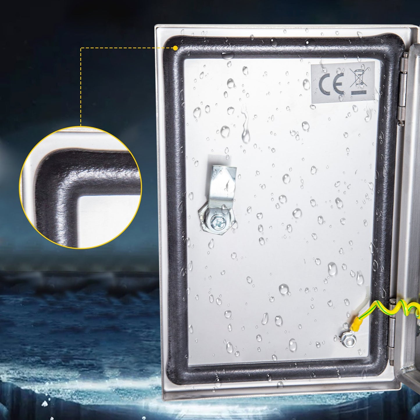Stainless Steel Electrical Enclosure Box 16x12x8 Inches Waterproof Dustproof NEMA 4X