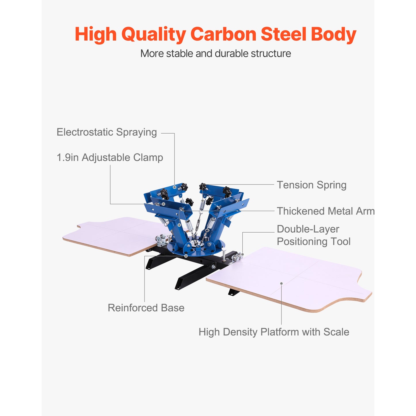 4-Color Screen Printing Machine 21.3x17.7 In Rotatable DIY T-Shirt Press