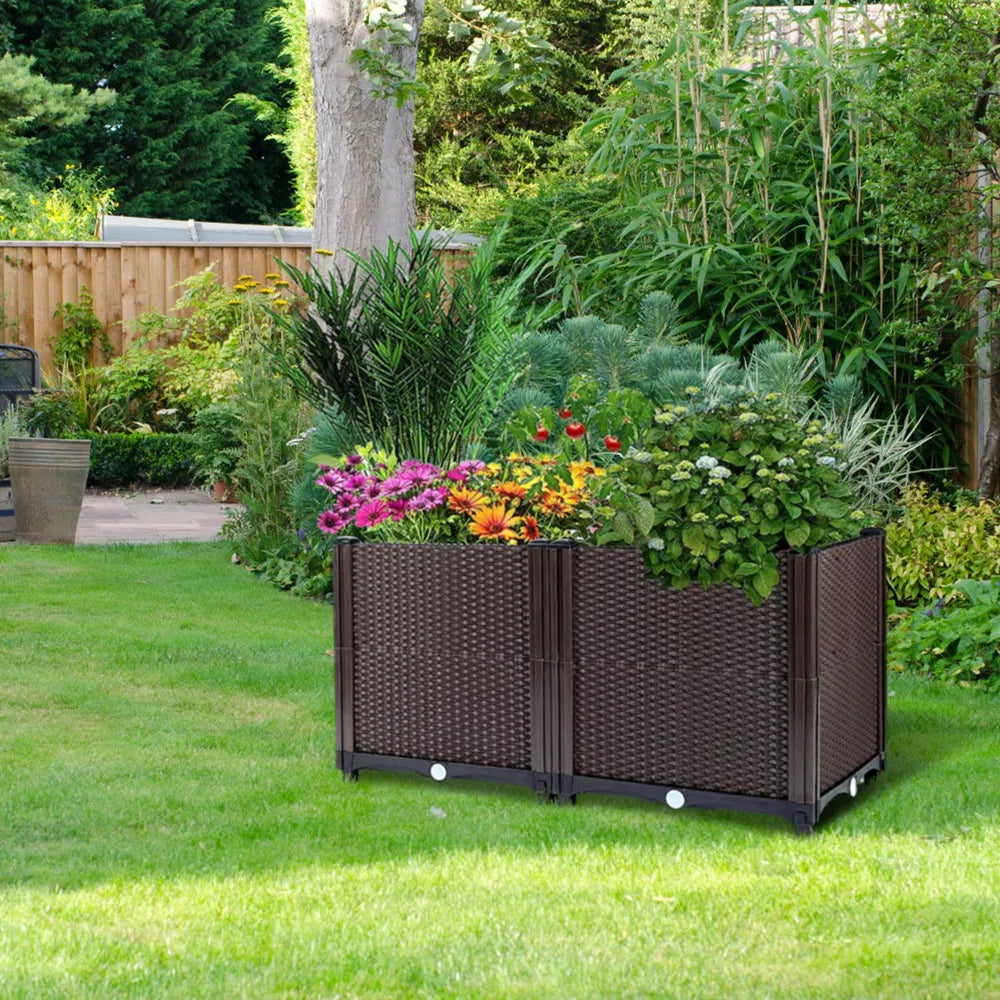 Self-Watering Raised Garden Bed Planter - Elevated Planter Box