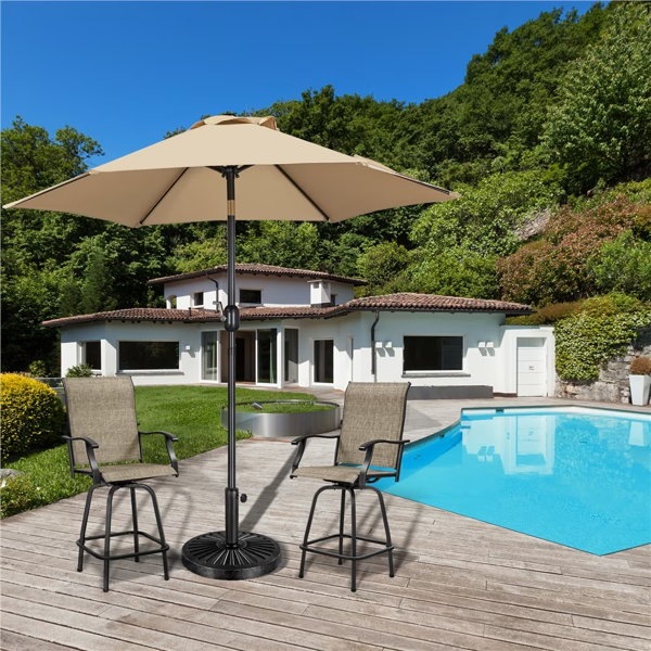 30 Lb Heavy Duty Outdoor Umbrella Base 18in Black Weather-Resistant Support