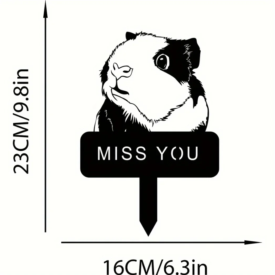 Memorial Metal Yard Stake for Guinea Pigs and Hamsters - Pet Remembrance Decor