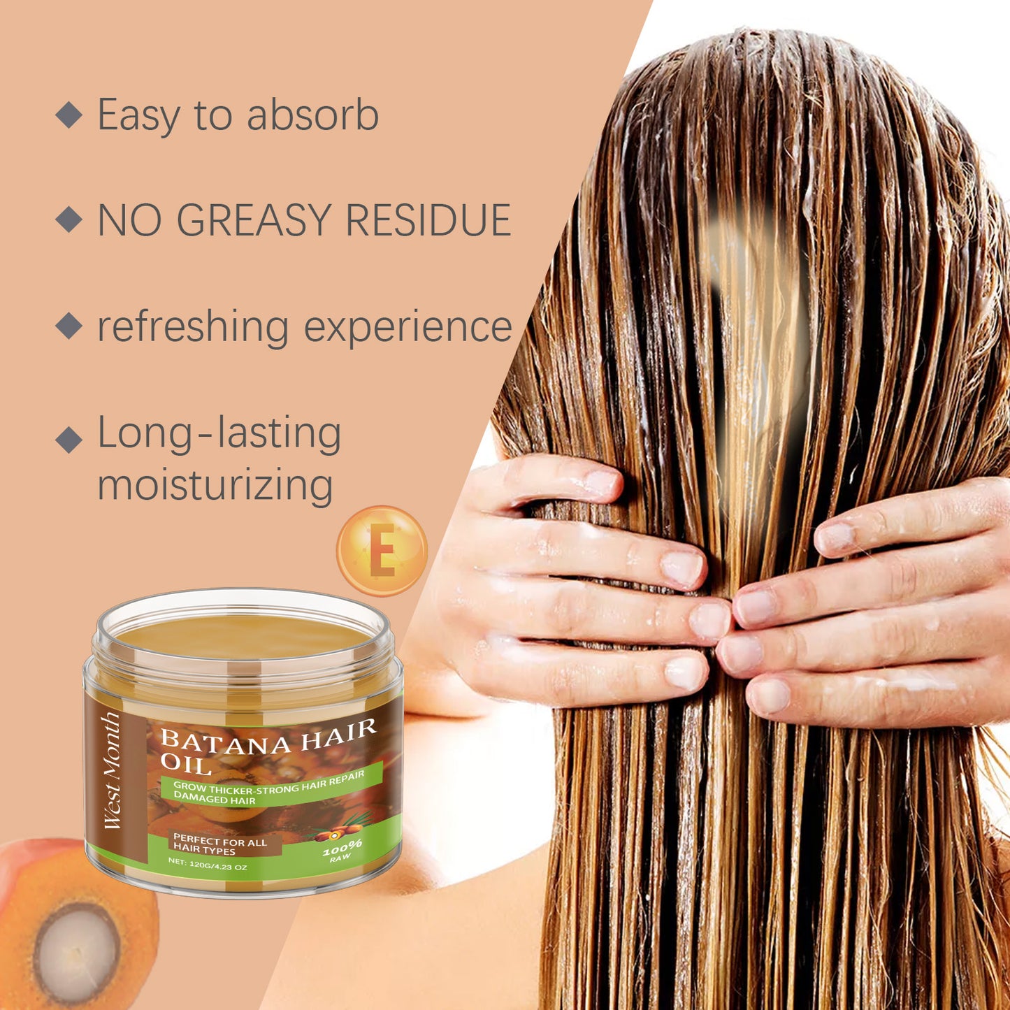 Batana Hair Care Oil with Keratin for Damaged Hair Repair