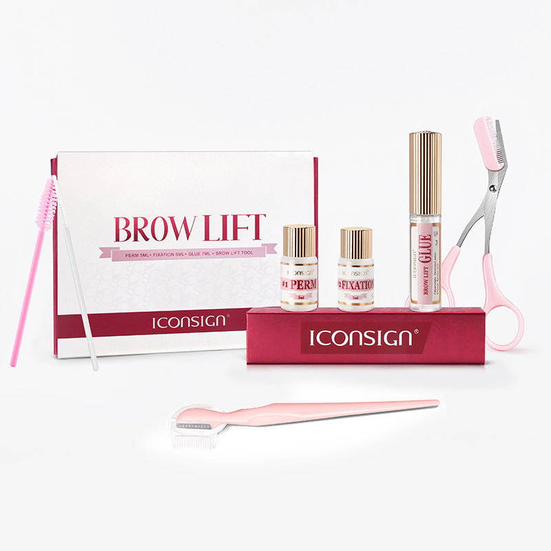 Pink Eyebrow Perm Kit for Keratosis - Quick Ironing Set