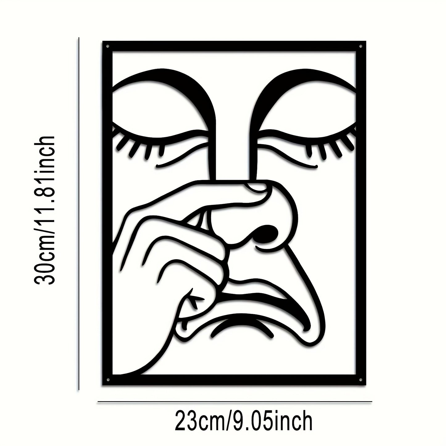 Whimsical Nose-Pinch Metal Wall Sculpture - Wrought Iron Art