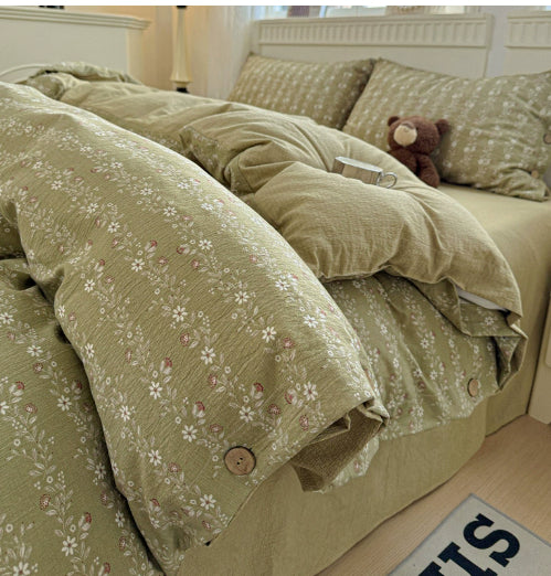 Thickened Cotton-Linen Bedding Set - Multiple Sizes & Styles