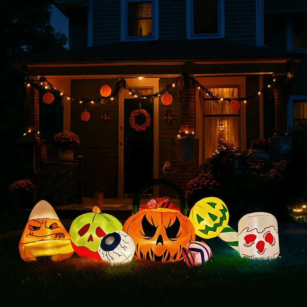 8FT Halloween Inflatable Pumpkin Ghost with LED Lights
