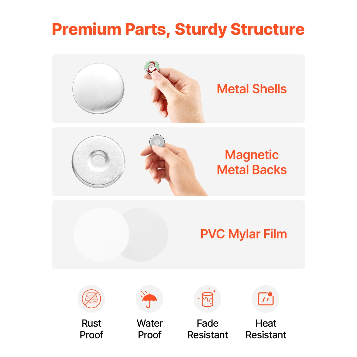 Refrigerator Magnet Button Maker Supplies 50 Sets - DIY Kitchen Decor