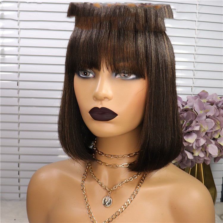 Real Hair Wig Short Style Natural Look