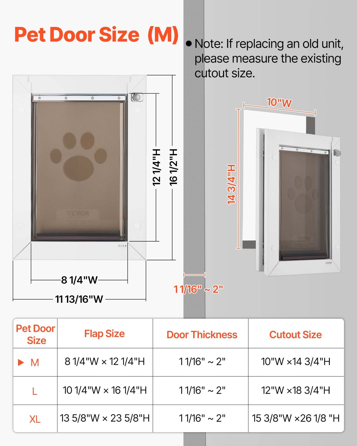 Medium Pet Door with Double Magnetic Flaps & Metal Frame - Weatherproof Dog Door for Indoor & Outdoor Use