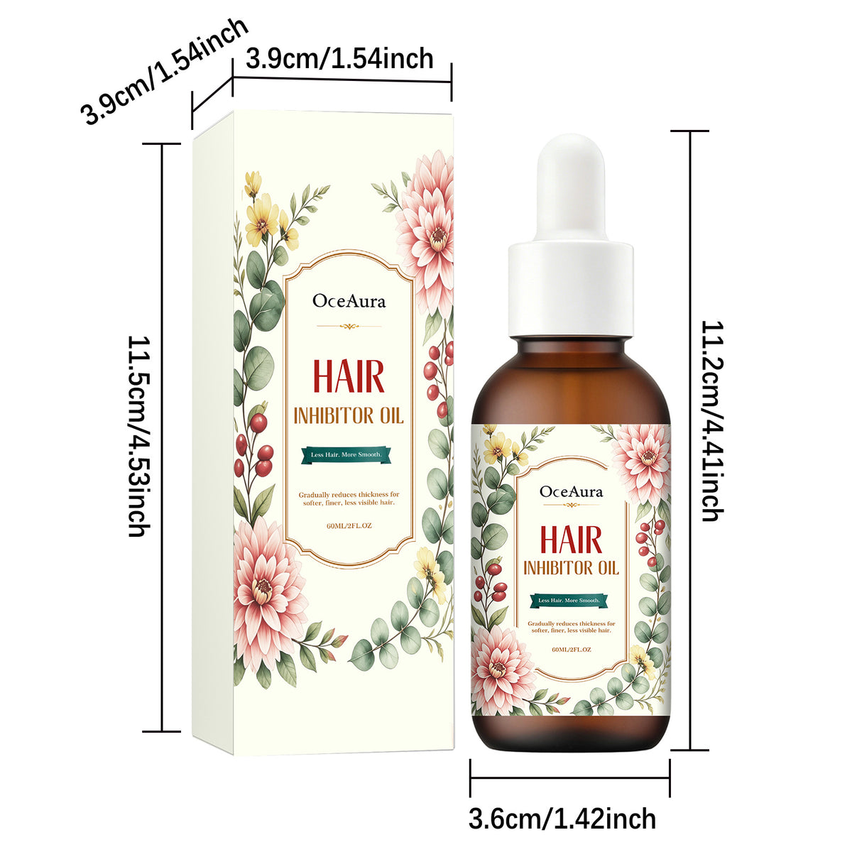 Hair Inhibitor Oil - 60ml Natural Hair Growth & Hair Removal Treatment