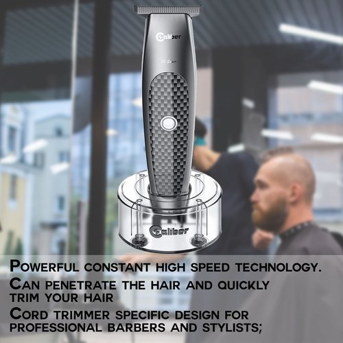 Caliber .38 Super Trimmer - Professional Cordless Hair Clipper with DLC Blades - Easy Zero Gap for Lining & Dry Shaving - Adjustable T-Blade Trimmers - Personal Hair Grooming Tool for Men