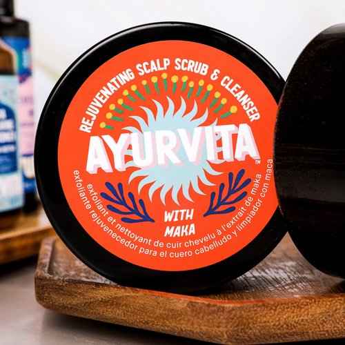 AyurVita Haircare Set - Neem & Reetha Nourishing Shampoo And Conditioner, Restorative Hair Oil, and Scalp Scrub - Conditioning, Clarifying Treatments For All Hair Types - Earth-Friendly Design - 4 pc