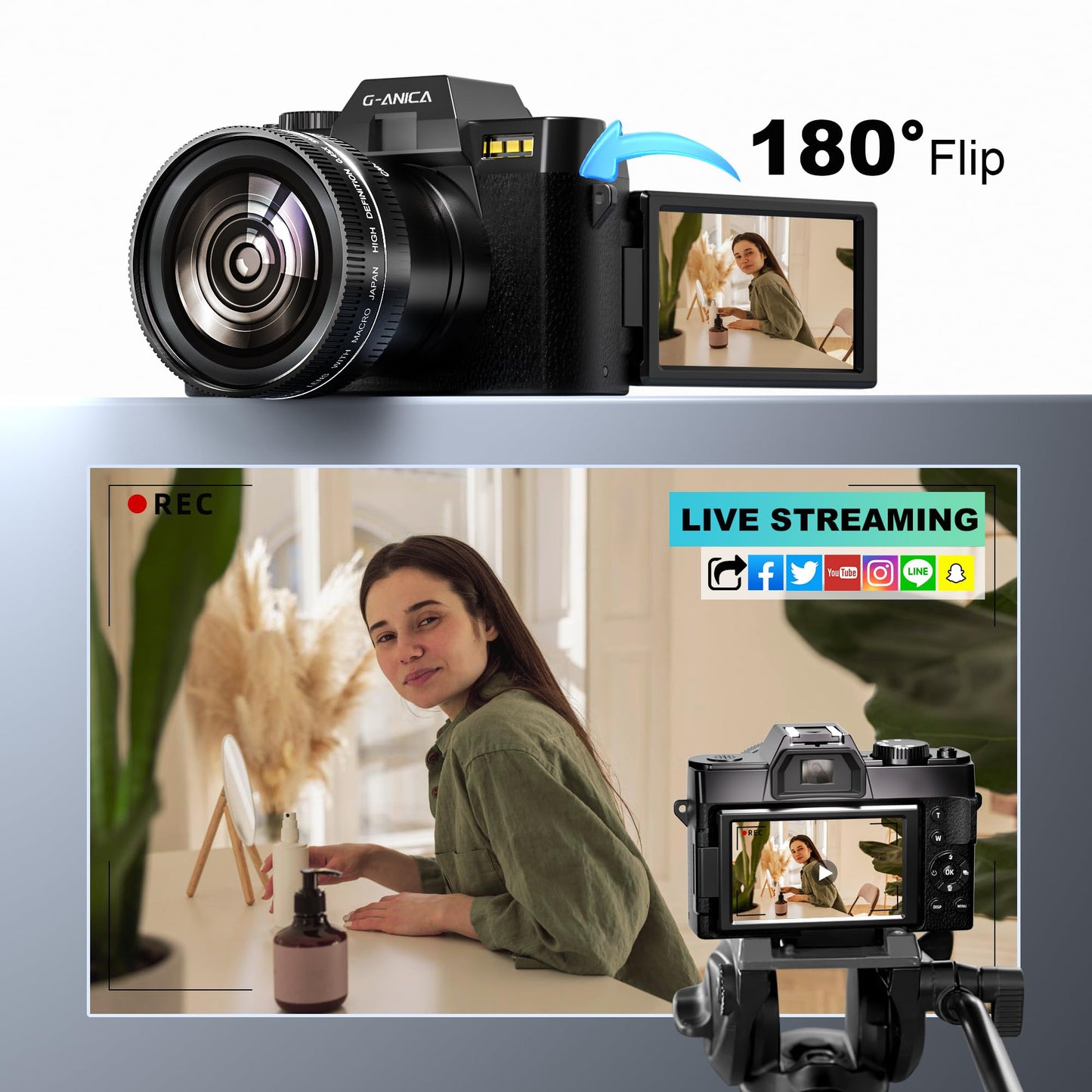 5K Digital Cameras for Photography,48MP/60FPS Video Camera for Vlogging, WiFi & App Control Vlogging for YouTube, Small Camera with 32GB TF Card.Wide-Angle & Macro Lens