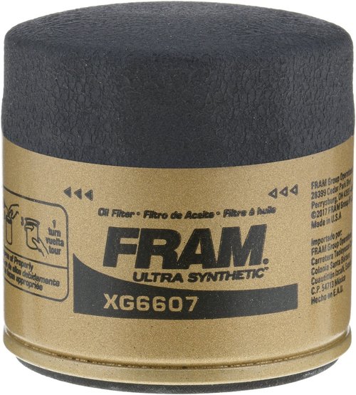 FRAM Ultra Synthetic Automotive Replacement Oil Filter, Designed for Synthetic Oil Changes Lasting up to 20k Miles, XG6607 with SureGrip (Pack of 1)