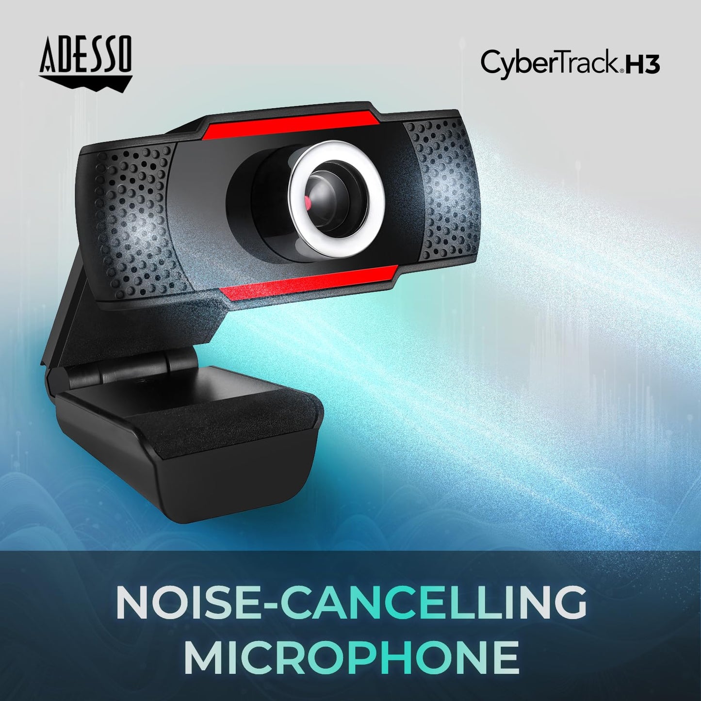 ADESSO CyberTrack H3 Webcam 12 Megapixel 30 fps USB 20 1280x720 Video CMOS Sensor Manual-Focus Microphone for PC & Laptop, Black