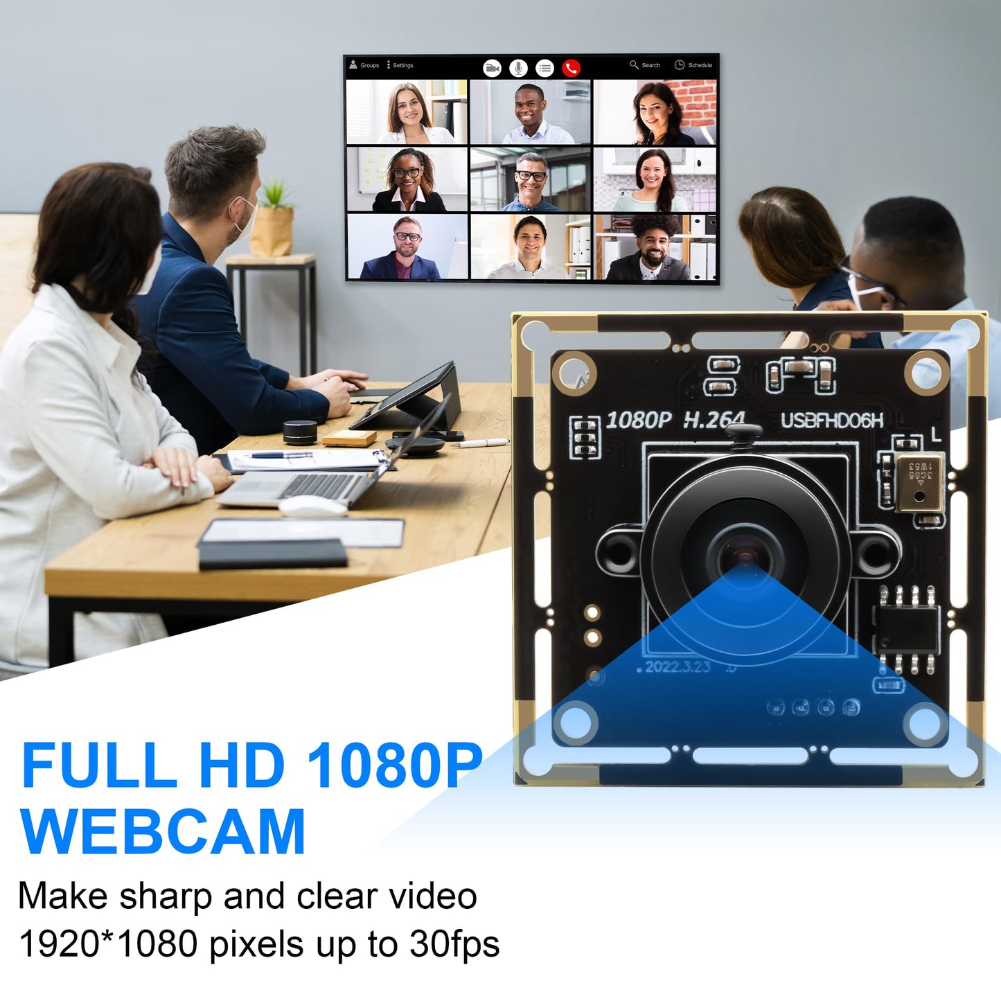 ALPCAM USB Camera Module Wide Angle 180 Degree Fisheye USB Webcam Low Illumination 1080P Webcam for Raspberry Pi,USB2.0 Lightburn Camera,Plug and Play for Windows/Linux/Mac