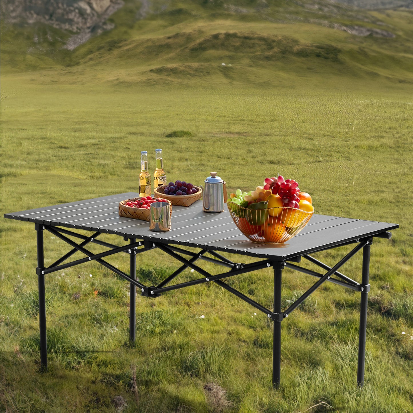 95cm Portable Carbon Steel Camping Table Outdoor Folding Ultralight