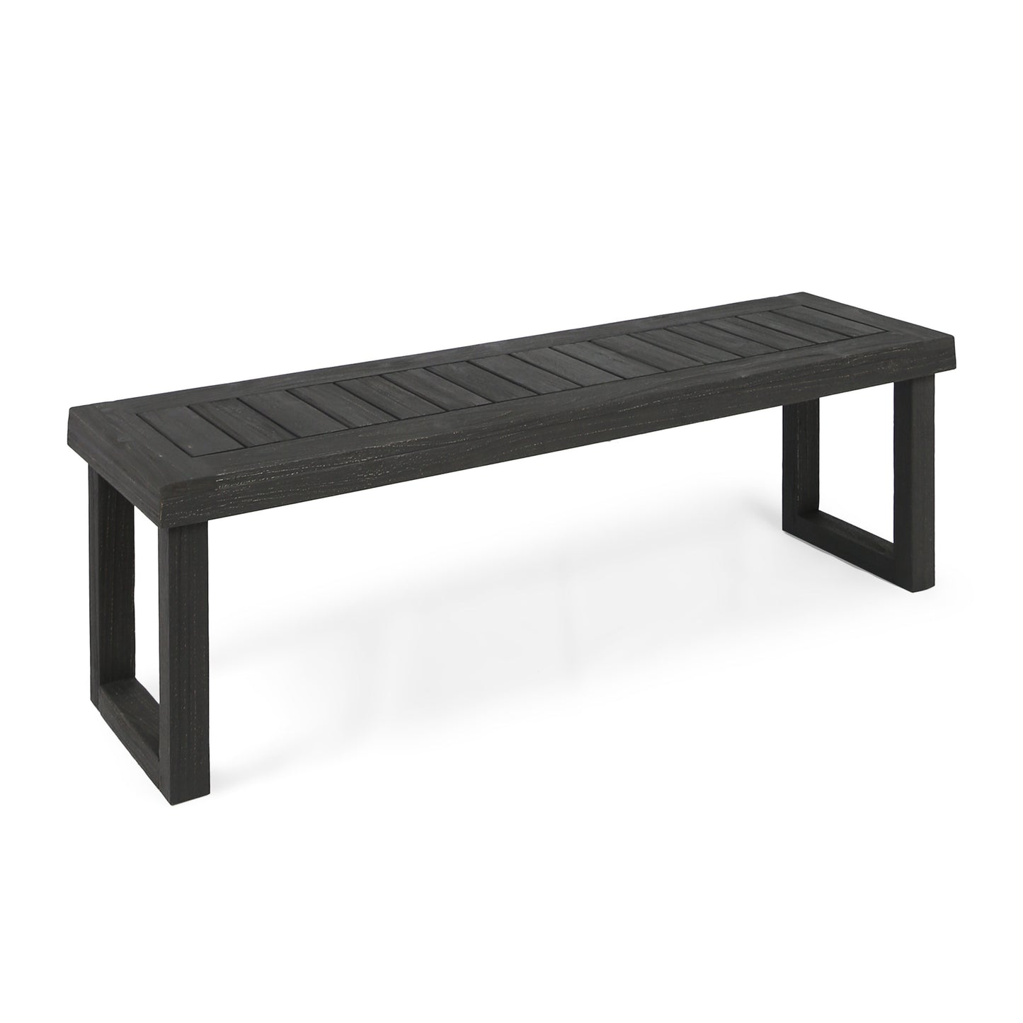 Outdoor Acacia Wood Dining Bench - Dark Grey