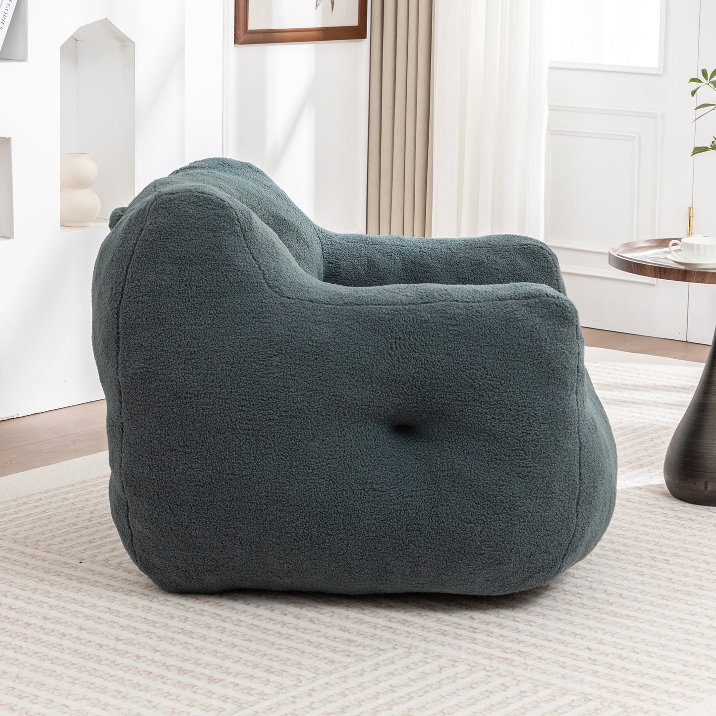 Bean Bag Chair, Sofa Chair With Armrests Stuffed High-Density Foam,
