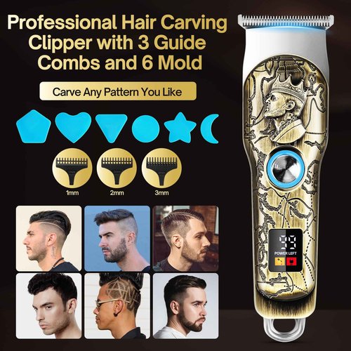 INTRO WILD Professional Hair Clippers for Men Clippers and Trimmers Set, Cordless Hair Clippers, Haircutting Machine with Led Display for Barber Mens Grooming Kit