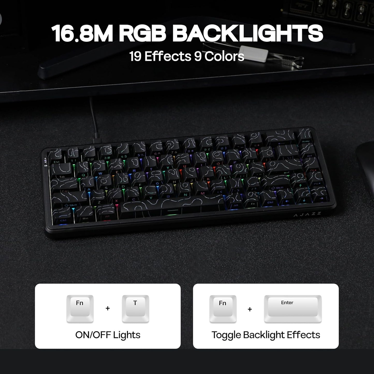 AK680 MAX Wired Gaming Keyboard with Hall Effect Switch, Rapid Trigger Magnetic Keyboard with 8K Polling Rate, Top Structure, RGB Backlight (White)