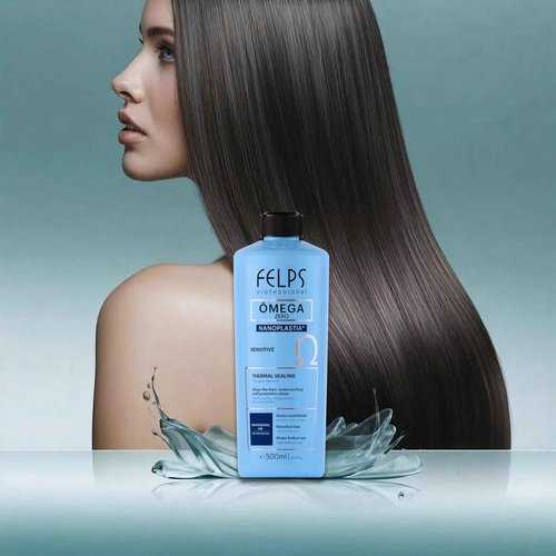 Felps Professional Omega Sensitive - Thermal Sealing Unique Nanoplasty - Brazilian Keratin Blowout - Straightening & Smoothing Hair Treatment - Formaldehyde Free 500ml/16.90.oz