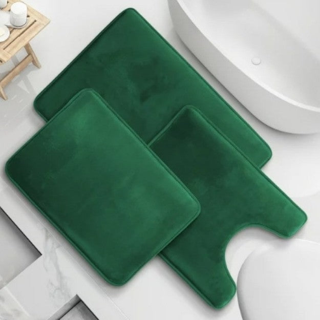 Non-Slip Coral Fleece Bathroom Mat Set - Toilet & Floor Mats for Home Use