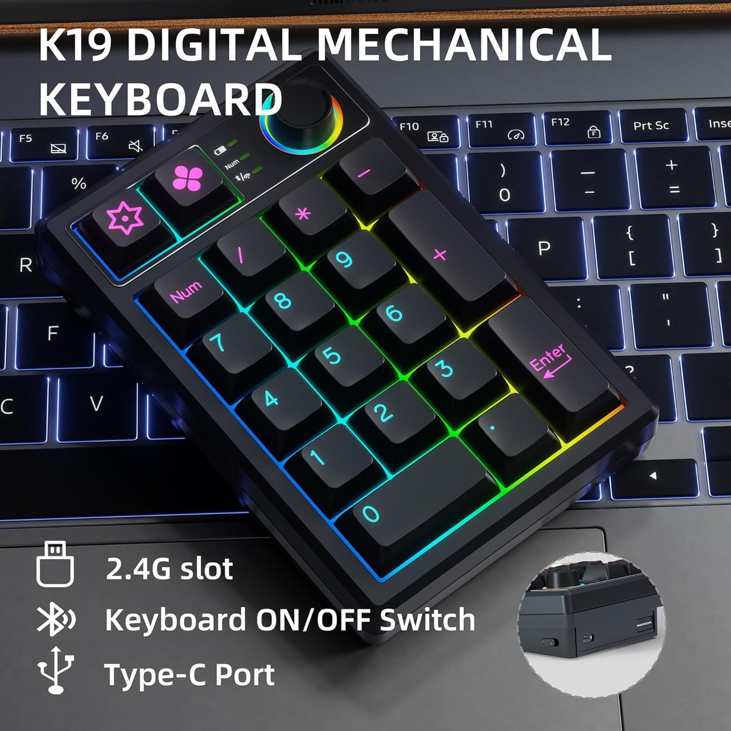 75% Wireless Gaming Keyboard RGB Triple Mode Hot Swappable Mechanical Keyboards PBT Keys Gasket Creamy Custom Keybad Quiet White Switch for Win/MAC