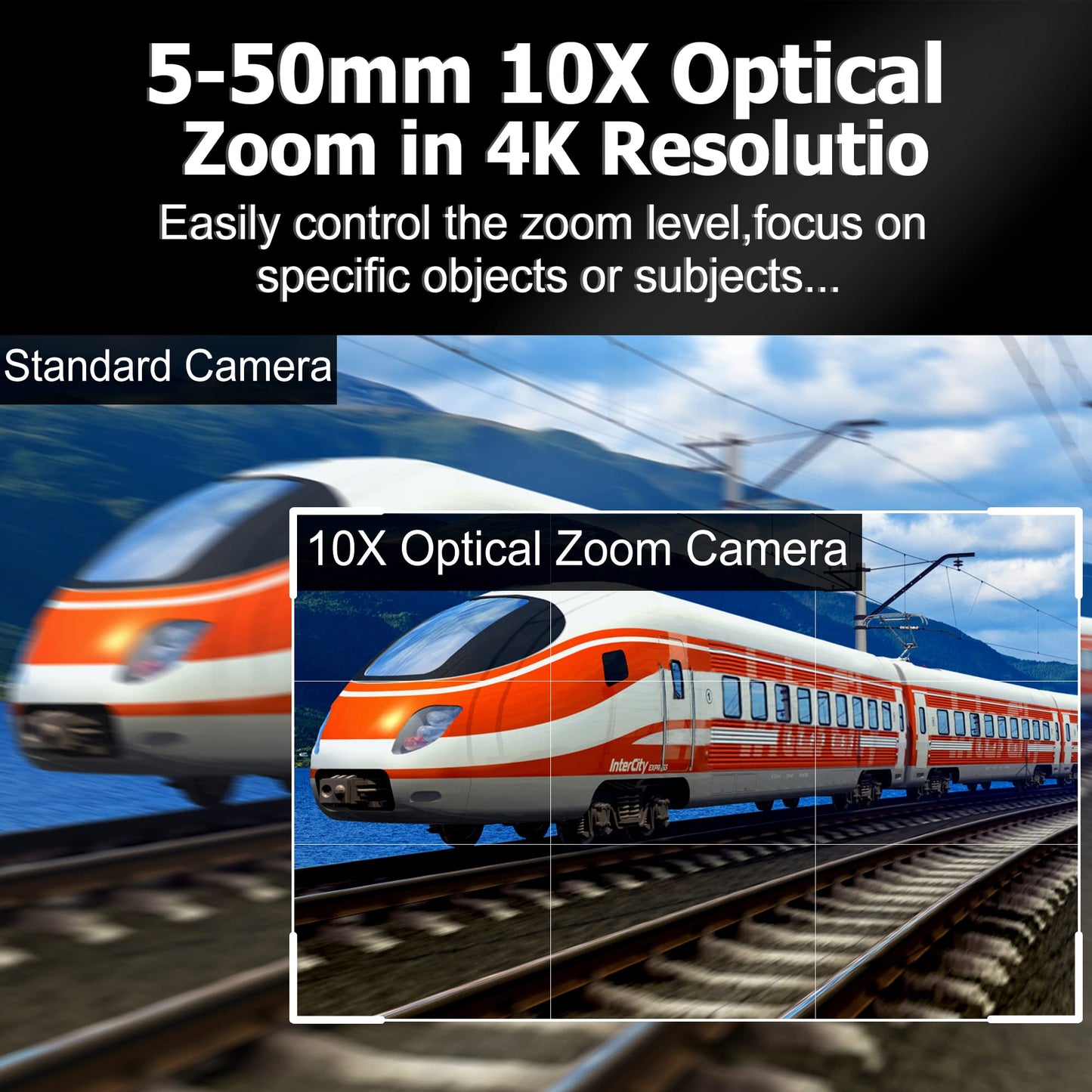 ALPCAM USB Camera 4K Ultra HD Webcam with 5-50mm Varifocal Lens USB Camera High Resolution 3840P Optical Web Camera,Manual Zoom Conference Webcam Support OPENCV on Mac/Window/Linux