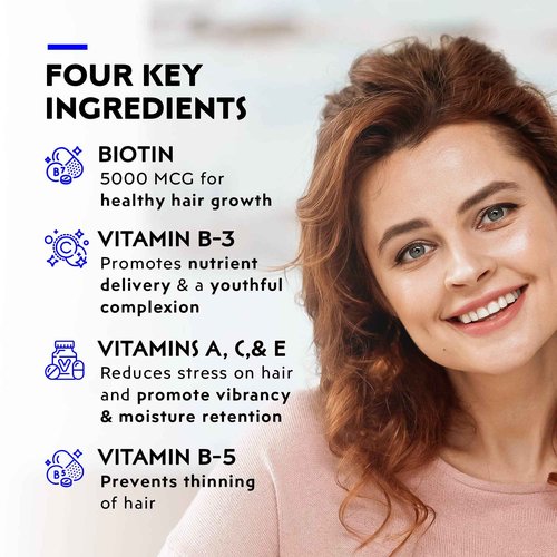 Elon Matrix 5000 Complete Multivitamin — Skin, Hair and Nail Growth Vitamins — Healthy Hair Growth Vitamins for Women & Men — 5000Mcg Biotin Supplement, Pack of 3 (180 Day Supply)