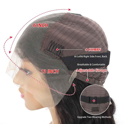 Afribye 30 inch 13x6 Body Wave Lace Front Wigs Human Hair Pre Plucked 200% Density Body Wave Frontal Wigs HD Lace Wig Glueless Wigs for Black Women Human Hair Deep Loose Wave Wig