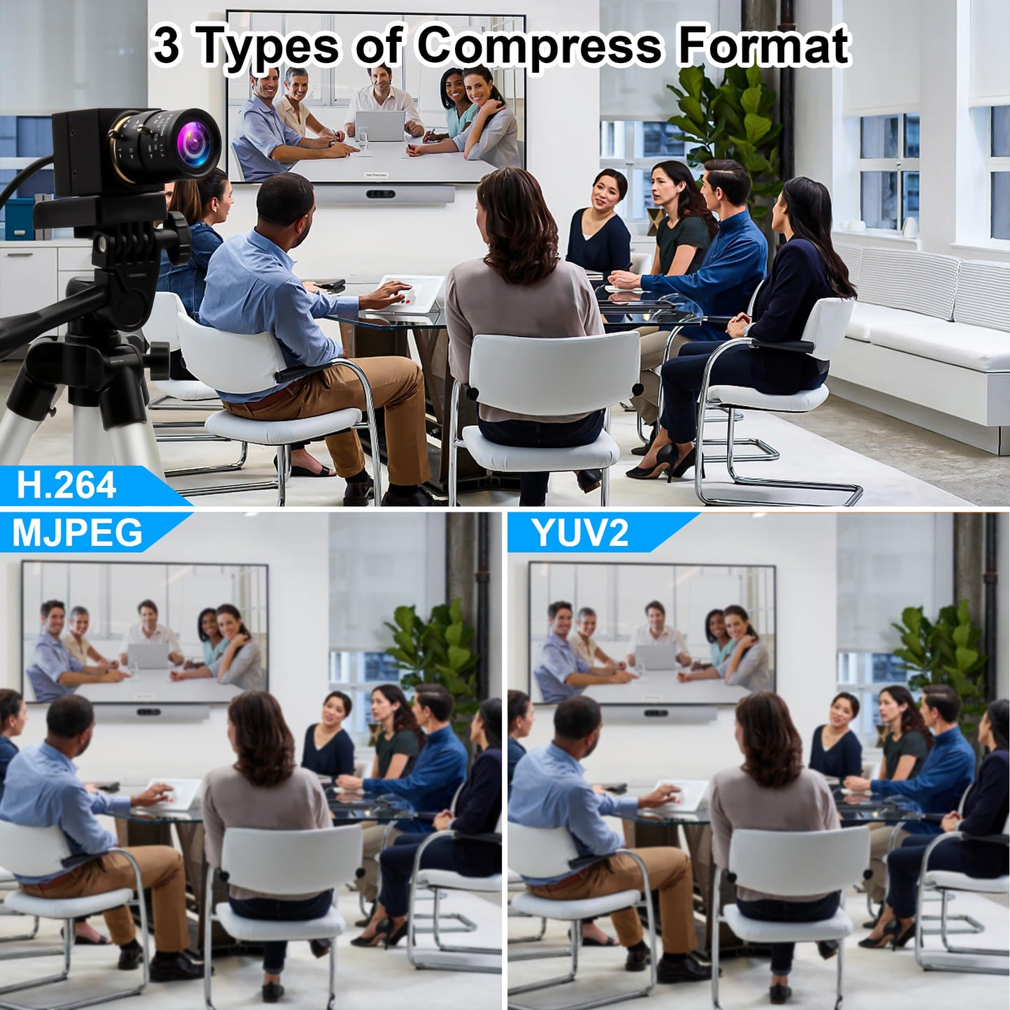 ALPCAM 1080P USB Camera with 2.8-12mm Varifocal Lens, 0.01Lux Low Light Webcam H.264 IMX323 Computer Camera for Video Conference, Plug & Play for Windows/Linux/Mac