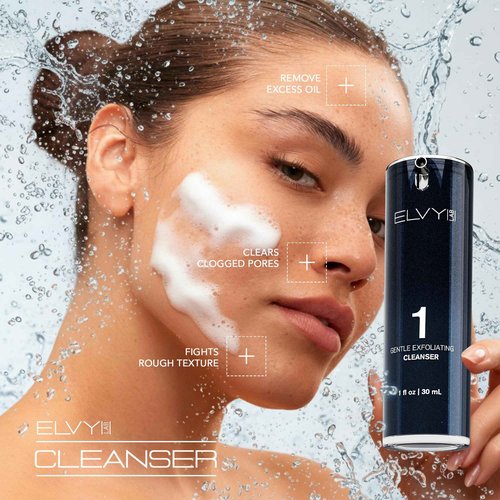 ELVY Lab Skin Care Set For Men & Women | 4-in-1 Vegan & Cruelty-Free Skin Care Kit | Dermatologist Developed | Anti-Aging With Deep Cleanser, Vitamin C Serum, Moisturizer & Eye Cream | All Skin Types