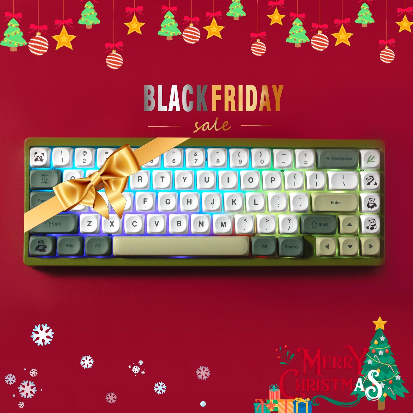 XVX MOA Profile Matcha Panda PBT Dye-Sub Keycaps Set, 143-Key Green & Creamy Keycaps for Mechanical Keyboards (Compatible with 61/64/68/84/87/100/104/108 Cherry MX Switches)