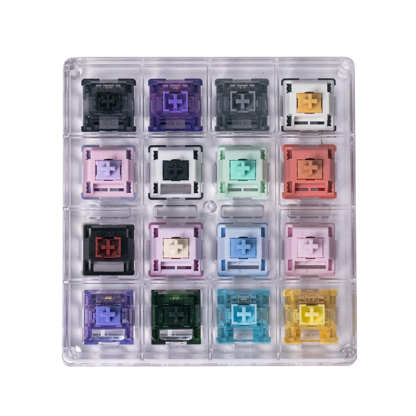 Akko 16-Key Switch Tester Mechanical Keyboards Acrylic Testing Tool Mechanical Keyboard Switches with Dust-Proof Cover