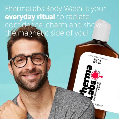 PHERMALABS Premium Pheromone Body Wash for Men - Long-Lasting cologne perfume Gel Scent Con Feromonas para Hombres - Captivate with Feromonas for Men - Mens Pheromones (8.5 Fl Oz, Scent Number 1)